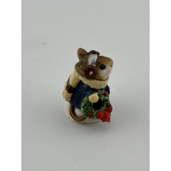 Wee Forest Folk "Holly Mouse" Mini AP 1982 M-103 Retired Hand Made Blue Coat - Picture 3 of 8